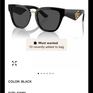 Dolce & Gabbana Solid Black Butterfly Sunglasses